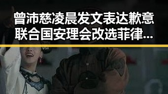 曾沛慈凌晨发文表达歉意 联合国安理会改选菲律宾落选引发热议